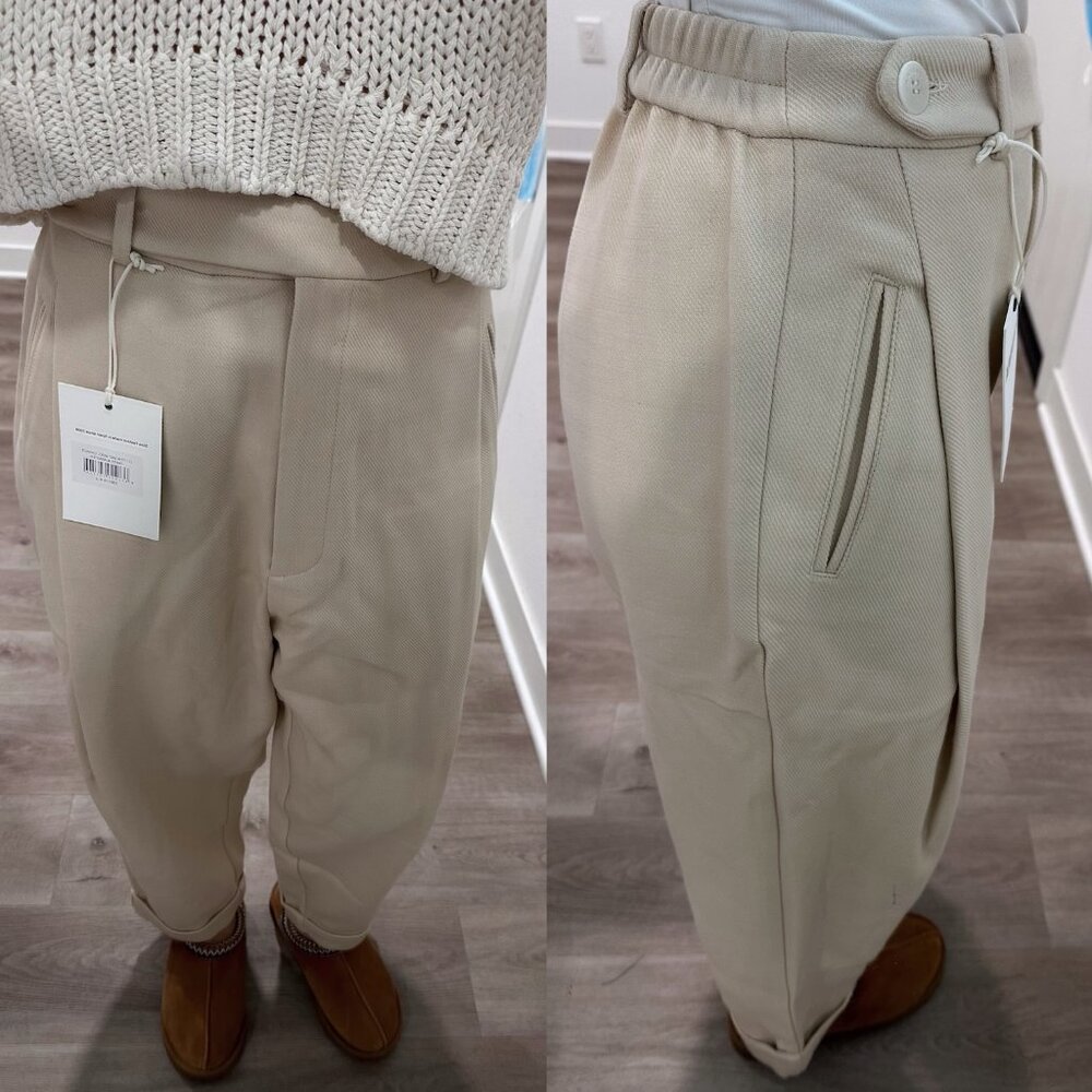 NWT Cordera Cotton Wool Carrot Pants Alabaster